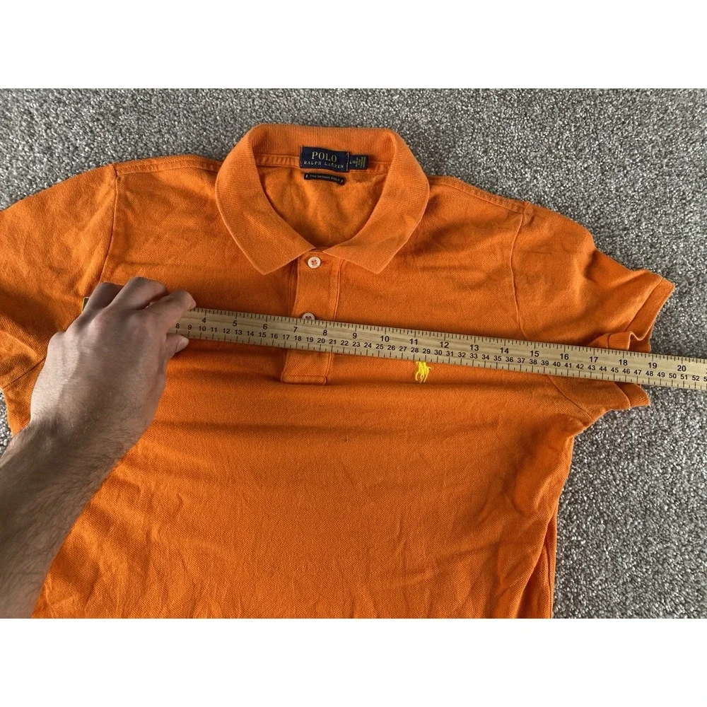 Polo Ralph Lauren The Skinny Polo Solid Orange Womens L Cotton Preppy Business
